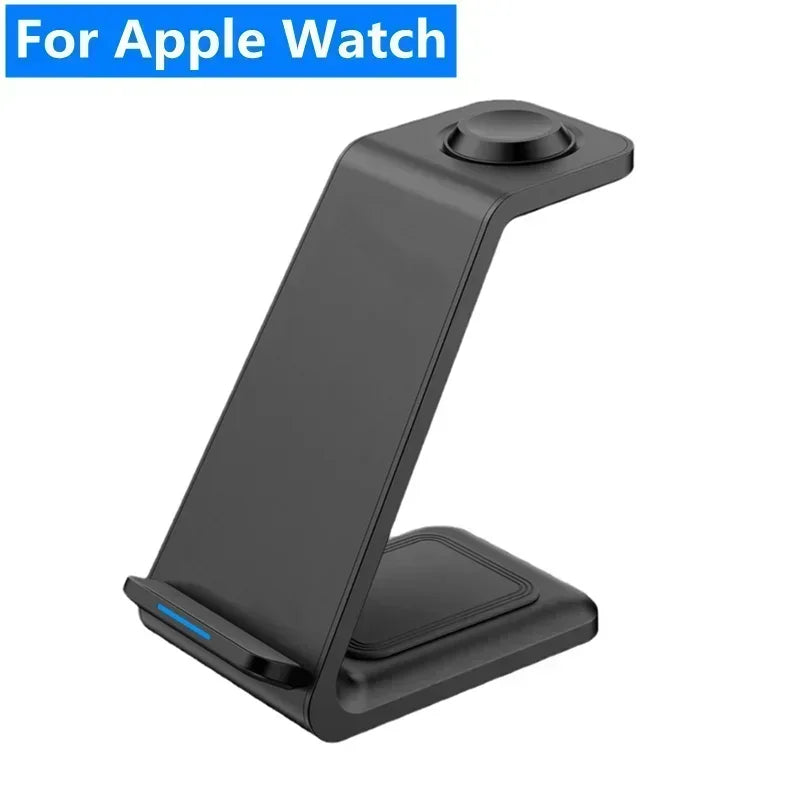 30W Fast Charging Dock Station Pad 3 in 1 Wireless Charger Stand for Iphone 16 15 14 13 12 Pro Max Iwatch Samsung S24 S23 S22
