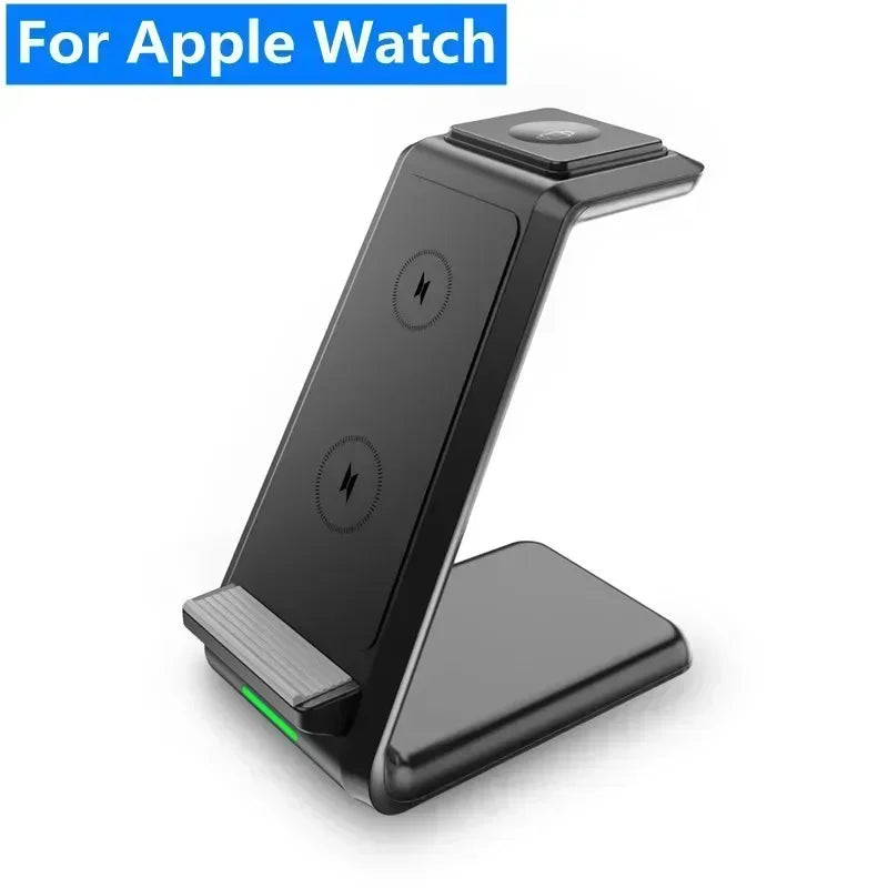 30W Fast Charging Dock Station Pad 3 in 1 Wireless Charger Stand for Iphone 16 15 14 13 12 Pro Max Iwatch Samsung S24 S23 S22