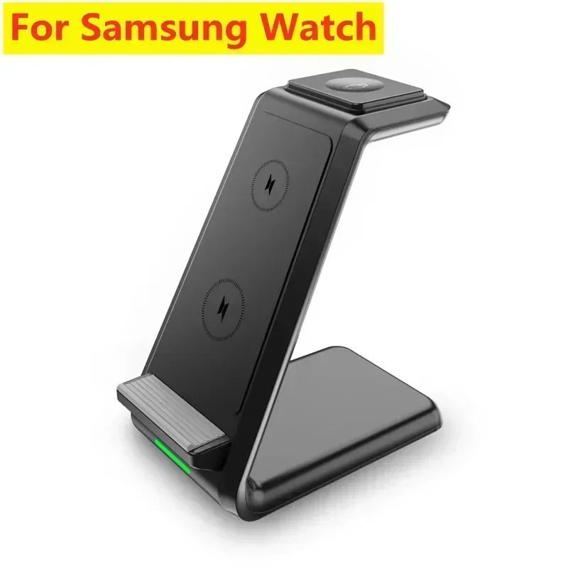 30W Fast Charging Dock Station Pad 3 in 1 Wireless Charger Stand for Iphone 16 15 14 13 12 Pro Max Iwatch Samsung S24 S23 S22