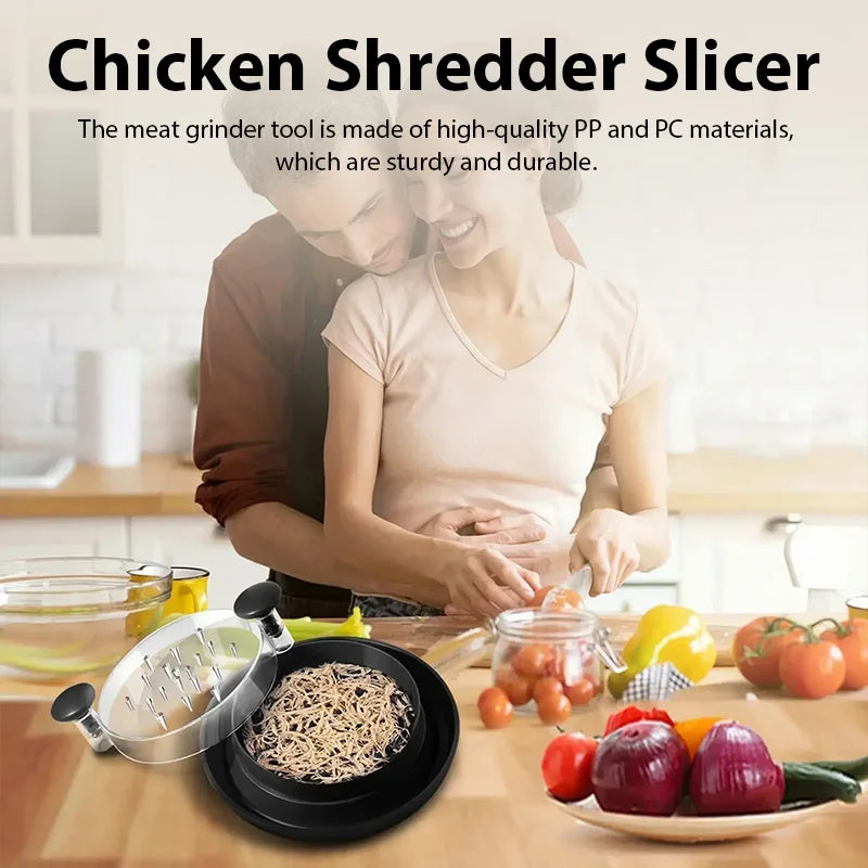 Chicken Shredder Tool with Lid - CozyNest Hub Meat Shredding Machine for effortless shredding.