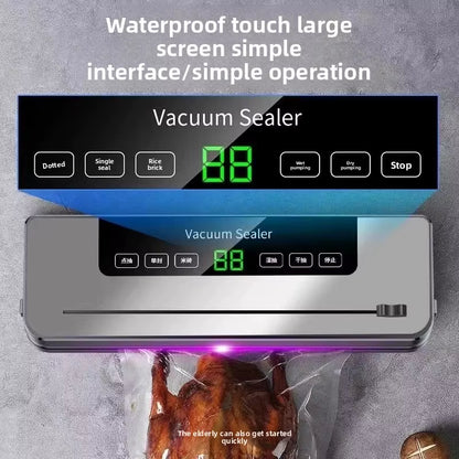 Dual-Use Automatic Touch Screen Vacuum Sealer Small Household Sundries Fresh-Keeping Integrated Plastic Machine for Kitchen