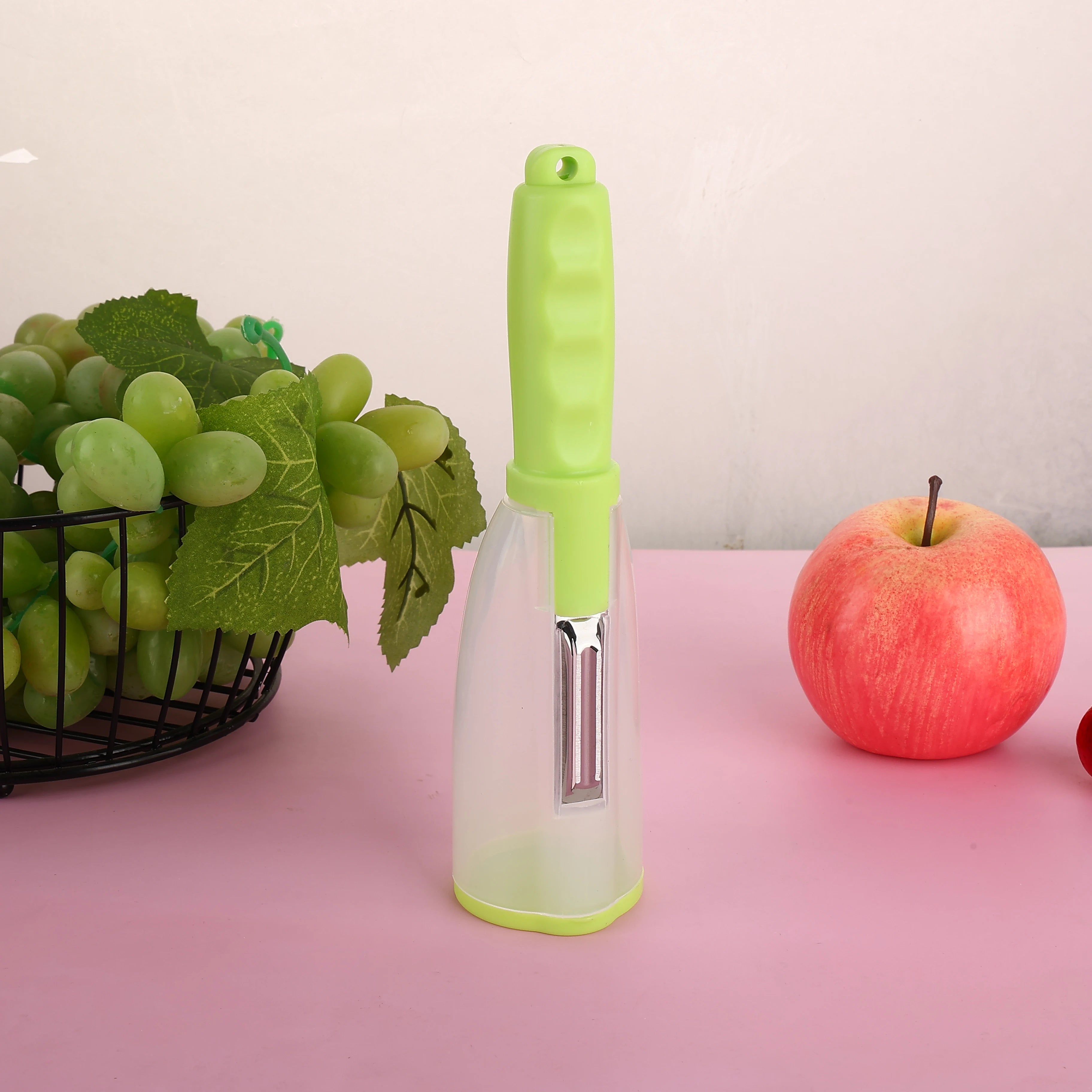 Container Fruits Vegetables Multi Function Stainless Steel Manual Kitchen Peeler Premium Handheld Cylinder Carrot Cucumber