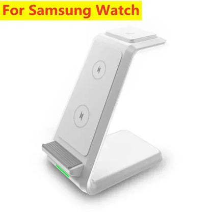 30W Fast Charging Dock Station Pad 3 in 1 Wireless Charger Stand for Iphone 16 15 14 13 12 Pro Max Iwatch Samsung S24 S23 S22