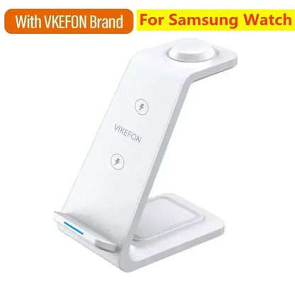 30W Fast Charging Dock Station Pad 3 in 1 Wireless Charger Stand for Iphone 16 15 14 13 12 Pro Max Iwatch Samsung S24 S23 S22